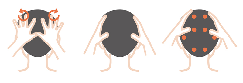 頭皮マッサージ3種類