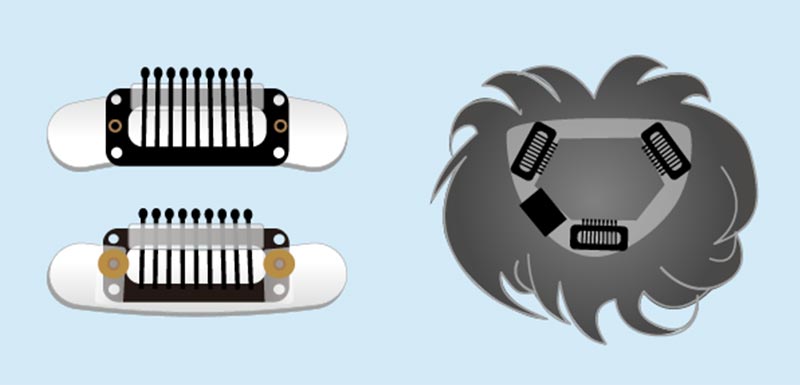 金具式の増髪器具のイラスト