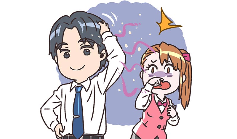 フケが出ている男性