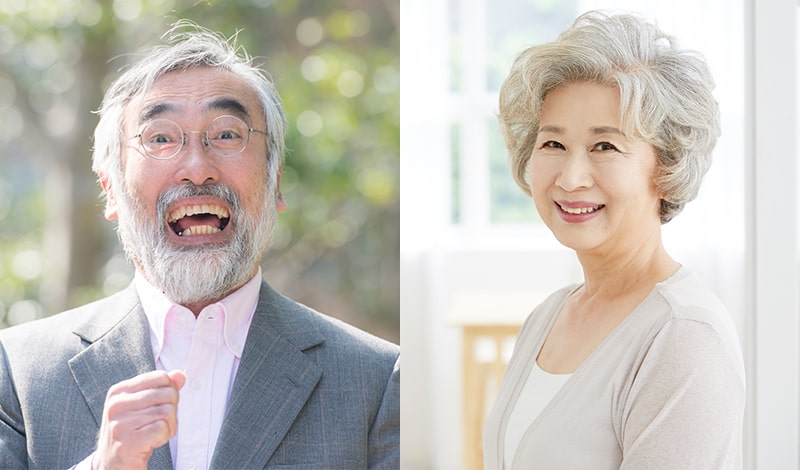 白髪の男女