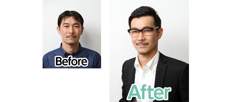 薄毛ビフォーアフター　チョイ悪風ビジネススタイル