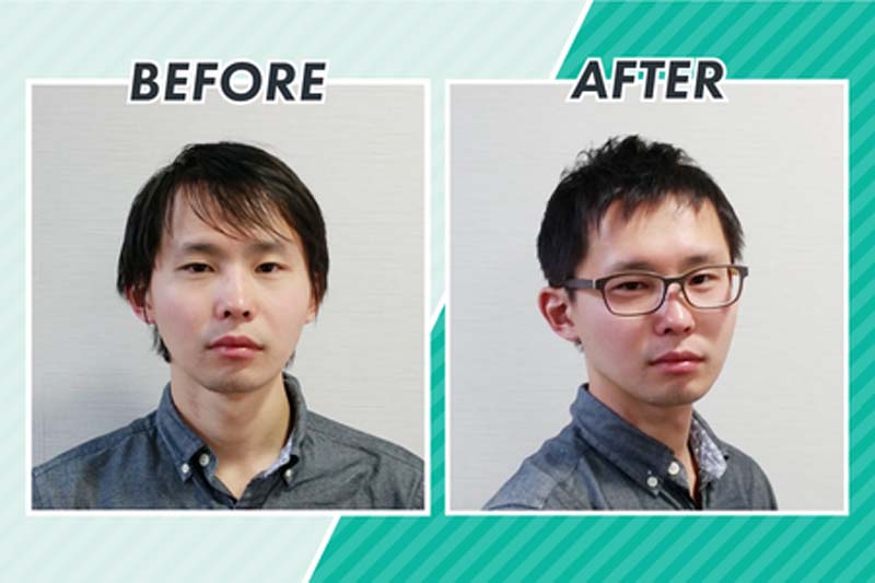 スヴェンソンのヘアカットによるビフォーアフター写真2(正面)