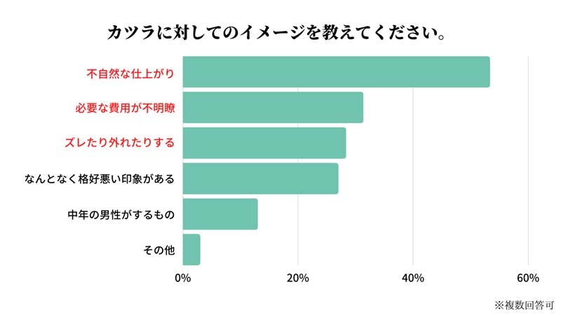 カツラに対するイメージのアンケート画像
