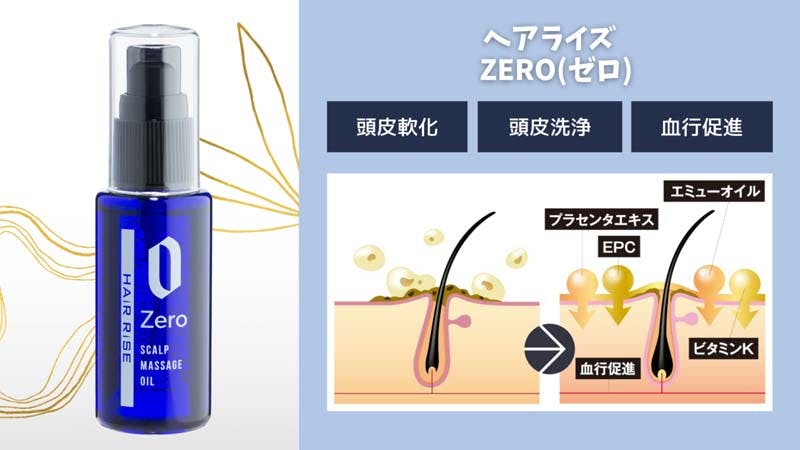 頭皮専用クレンジングオイル「ヘアライズ ゼロ」の商品説明画像